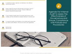 Agenda for internal audit to assess the effectivenes with policies and procedures
