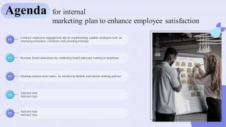 Agenda For Internal Marketing Plan To Enhance Employee Satisfaction MKT SS V