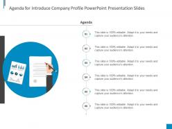 Agenda for introduce company profile powerpoint presentation slides ppt powerpoint ideas