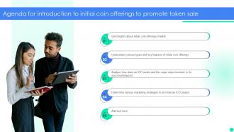 Agenda For Introduction To Initial Coin Offerings To Promote Token Sale BCT SS V