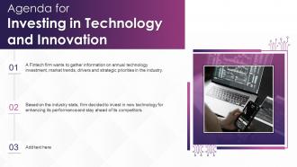Agenda For Investing In Technology And Innovation