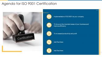 Agenda for iso 9001 certification