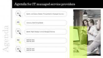 Agenda For IT Managed Service Providers Ppt Powerpoint Presentation File Inspiration