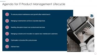 Agenda for it product management lifecycle ppt infographics formates