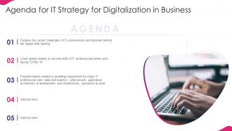 Agenda For It Strategy For Digitalization In Business