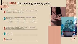 Agenda For IT Strategy Planning Guide Ppt Ideas Example Introduction Strategy SS V