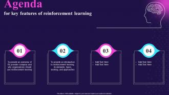 Agenda For Key Features Of Reinforcement Learning