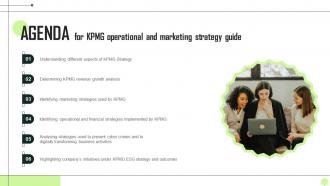Agenda For KPMG Operational And Marketing Strategy Guide Strategy SS V