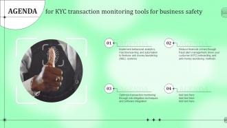 Agenda For Kyc Transaction Monitoring Tools For Business Safety