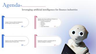 Agenda For Leveraging Artificial Intelligence For Finance Industries AI SS V