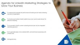 Agenda For Linkedin Marketing Strategies To Grow Your Business
