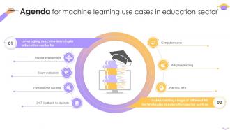Agenda For Machine Learning Use Cases In Education Sector Ppt Slide ML SS Agenda For Machine Learning Use Cases In Education Sector Ppt Slide ML SS