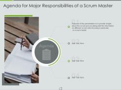 Agenda for major responsibilities of a scrum master