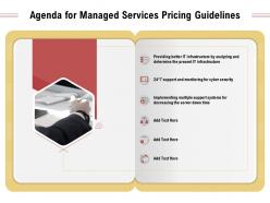 Agenda for managed services pricing guidelines infrastructure ppt presentation files