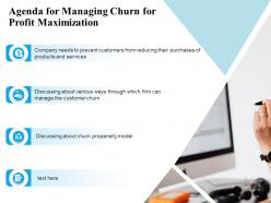 Agenda for managing churn for profit maximization ppt powerpoint grid clipart