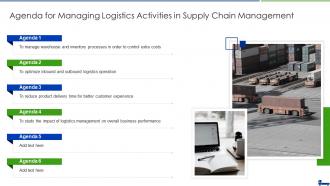 Agenda For Managing Logistics Activities In Supply Chain Management