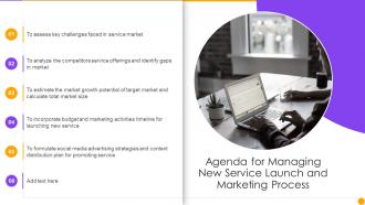 Agenda For Managing New Service Launch And Marketing Process