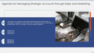 Agenda for managing strategic accounts through sales and marketing