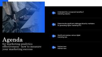 Agenda For Marketing Analytics Effectiveness How To Measure Your Marketing Success
