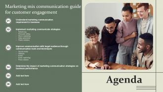 Agenda For Marketing Mix Communication Guide For Customer Engagement
