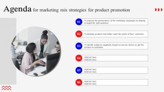 Agenda For Marketing Mix Strategies For Product Promotion MKT SS V