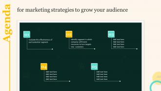 Agenda For Marketing Strategies To Grow Your Audience Ppt Powerpoint Presentation File Good