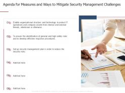 Agenda for measures and ways to mitigate security management challenges