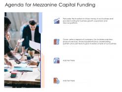 Agenda for mezzanine capital funding