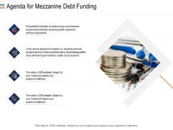 Agenda for mezzanine debt funding