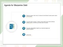 Agenda for mezzanine debt performance n58 ppt powerpoint presentation file formats