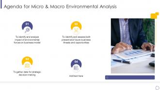 Agenda for micro and macro environmental analysis