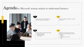 Agenda For Microsoft Strategy Analysis To Understand Business Strategy Ss V