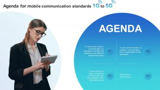 Agenda For Mobile Communication Standards 1g To 5g Ppt Slides Background Images