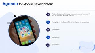 Agenda For Mobile Development Ppt Icons