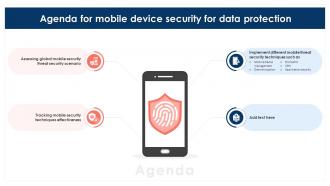 Agenda For Mobile Device Security For Data Protection Cybersecurity SS