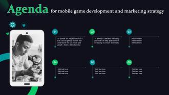 Agenda For Mobile Game Development And Marketing Strategy