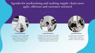 Agenda For Modernizing And Making Supply Chain More Agile Efficient Customer Oriented Strategy SS V