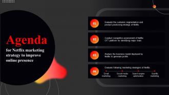 Agenda For Netflix Marketing Strategy To Improve Online Presence Strategy SS V