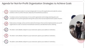 Agenda for not for profit organization strategies to achieve goals