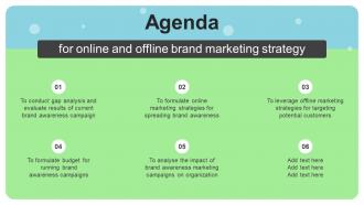 Agenda For Online And Offline Brand Marketing Strategy Ppt Slides Infographic Template