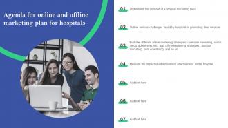 Agenda For Online And Offline Marketing Plan For Hospitals For Hospitals