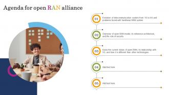 Agenda For Open RAN Alliance Ppt Powerpoint Presentation File Tips