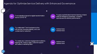 Agenda For Optimize Service Delivery With Enhanced Governance Ppt Graphics