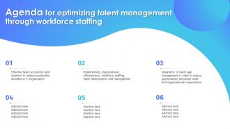 Agenda For Optimizing Talent Management Through Workforce Staffing