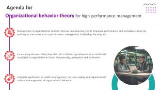 Agenda For Organizational Behavior Theory For High Performance Management