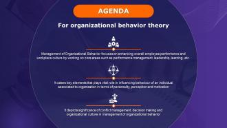 Agenda For Organizational Behavior Theory Ppt Infographic Template Topics