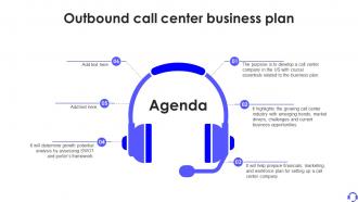 Agenda For Outbound Call Center Business Plan BP SS