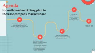 Agenda For Outbound Marketing Plan To Increase Company Market Share MKT SS V
