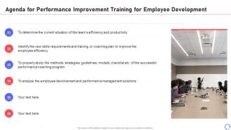 Agenda for performance improvement training for employee development