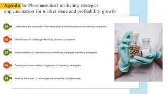 Agenda For Pharmaceutical Marketing Strategies Implementation MKT SS